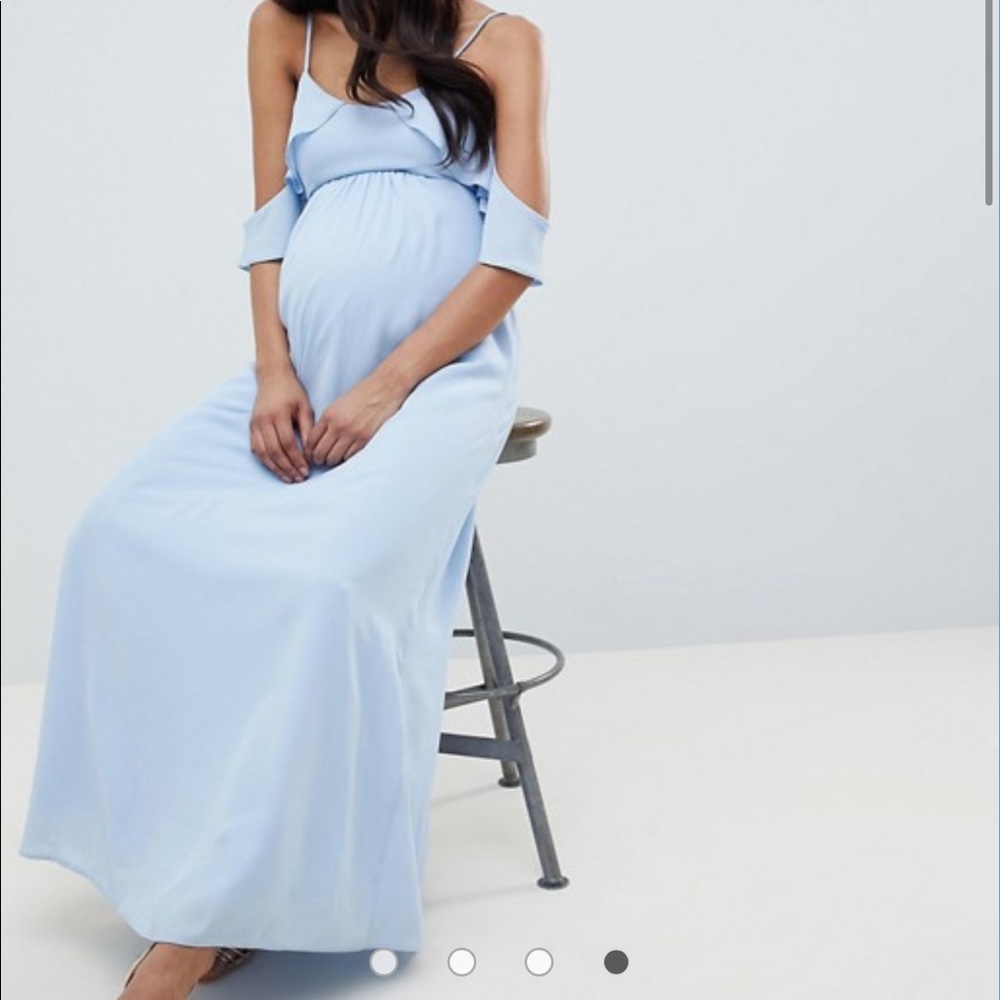 Maternity cold shoulder detail maxi dress